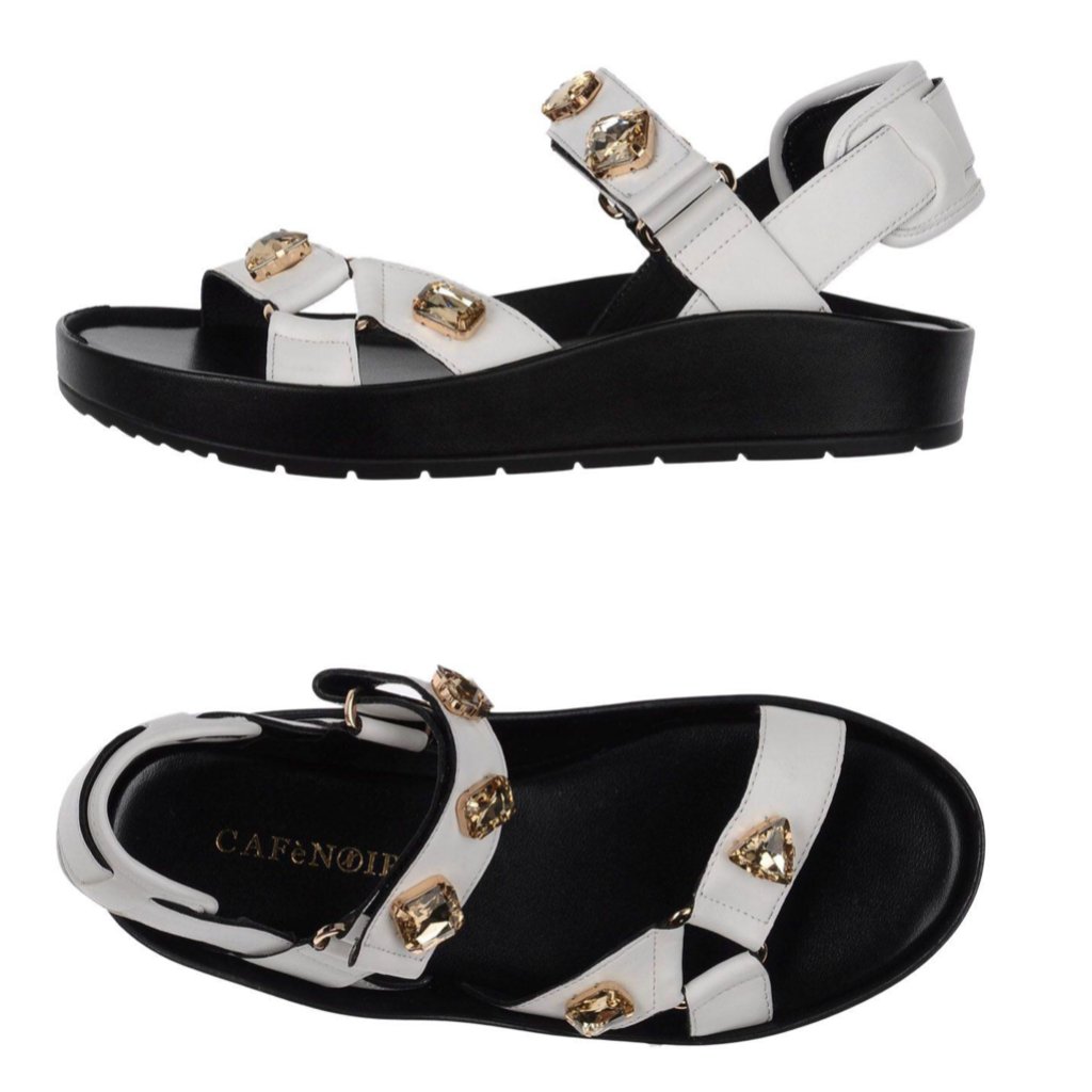 Cafenoir White Bling Sandals-Sz 9.5
